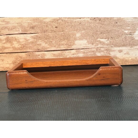 Teak Small Paper Tray 7x4.75x1" - Picture 2 of 4